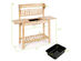 Costway Garden Potting Bench Workstation Table w/Sliding Tabletop Sink Shelves - Natural