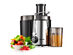 Costway Juicer Machine Centrifugal Juice Extractor Wide Mouth & 2 Speed BPA Free - Silver + Black