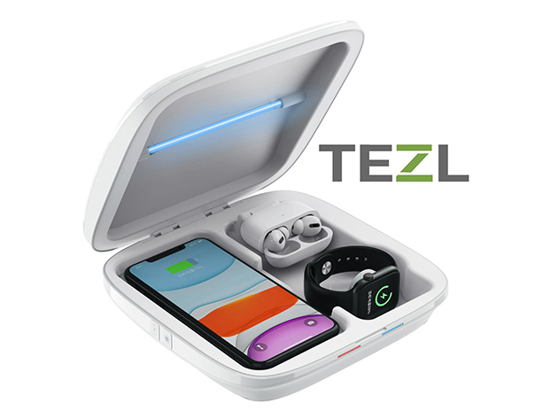 TEZL 4-in-1 Multi-Port Charging Station & Sanitation Box