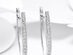 18K White Gold Plated Curved Huggie Earrings with Micro-Pav'e Swarovski Crystals