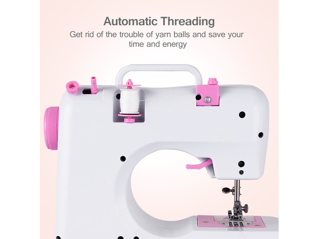 Costway Sewing Machine Free-Arm Crafting Mending Machine with 12 Built-In Stitched - White