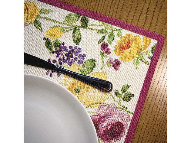Homvare Table Placemats, Holiday Dinner, Parties, Home Décor, Woven Tapestry 13”X19”-Set of 4 - Beige