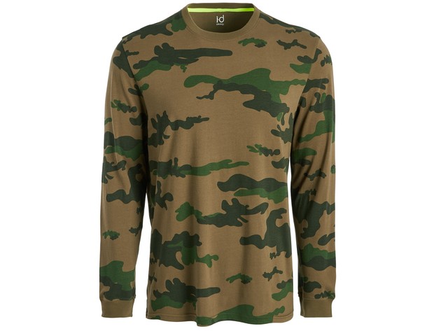 Ideology Men's Exploded Camo Long-Sleeve T-Shirt Green Size Large