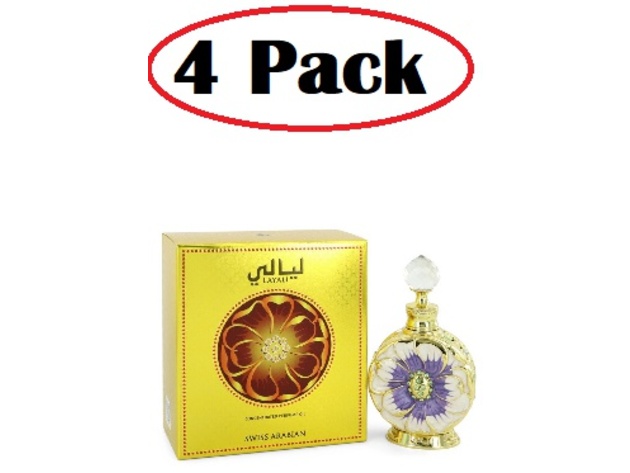 4 Pack of Swiss Arabian Layali by Swiss Arabian Concentrated Perfume Oil 0.5 oz