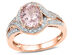 10K Rose Pink Gold 1.50 Carat (ctw) Morganite Ring with Diamonds 1/8 Carat (ctw) (I1-I2 Color H-I) - 8
