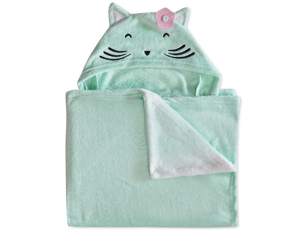 Urban Dreams Minette Hooded Design 25 Inches x 50 Inches Throw, Cozy Comfort and Cheerful Style, Aqua