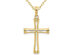 10K Yellow Gold Cut-Out Polished Cross Pendant Necklace with Chain