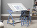 Offex 2-Piece Venus Craft Table with Matching Stool (Blue/White)