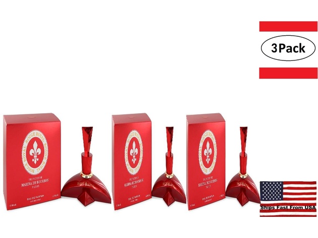 3 Pack MARINA DE BOURBON Rouge Royal by Marina De Bourbon Eau De Parfum Spray 1.7 oz for Women