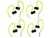 ONN In-Ear Sport Wired Headphones with In-Line One-Touch Microphone 4-Pack