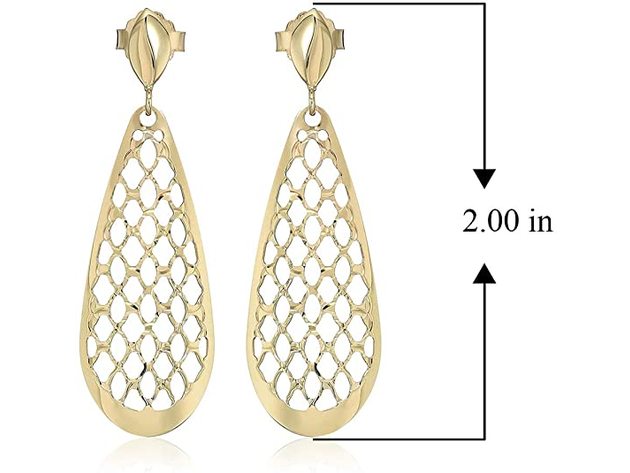 Morgan & Paige 22U11AA000 Womens 10k YellowGold Openwork Teardrop Drop Earrings