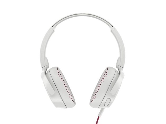 Skullcandy Riff On-Ear Durable Headphone - White/Crimson