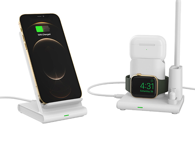 OMNIA Q4 4-in-1 Wireless Charging Station (OMNIA Pro 100/White)