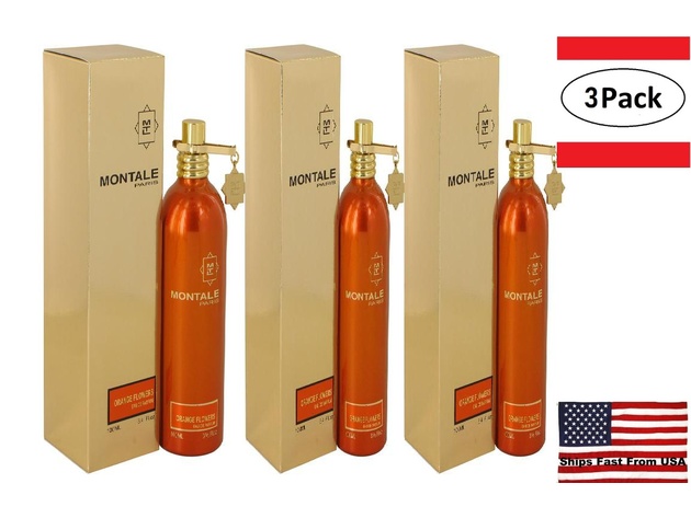 3 Pack Montale Orange Flowers by Montale Eau De Parfum Spray (Unisex) 3.4 oz for Women