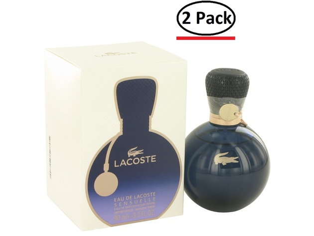 Eau De Lacoste Sensuelle by Lacoste Eau De Parfum Spray 3 oz for Women (Package of 2)