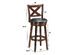 Costway Swivel Stool 29'' Bar Height X-Back Upholstered Dining Chair Kitchen Espresso