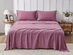 Kathy Ireland 4 Piece Heathered Jersey Knit Cotton Sheet Set (Queen/Rose)