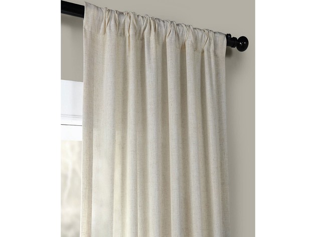 Exclusive Fabrics and Furnishings Heavy Curtain Panel, Woven from Sturdy Polyester, 50 Inch By 108 Inch, Light Beige