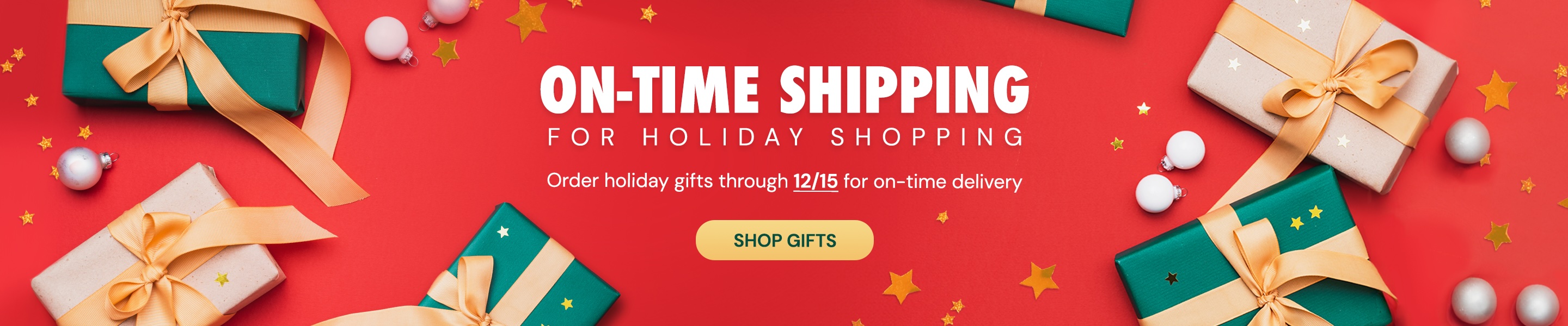On Time Holiday Shipping for holiday shopping