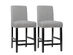 Costway Set of 2 25'' Kitchen Breakfast Chairs Nailhead Bar Stools - Gray