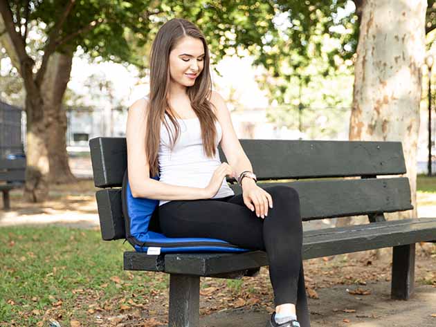 Reclining Stadium Seat with Storage Pocket (Blue)