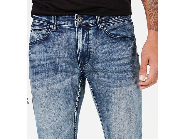 INC International Concepts Men's Stretch Slim Straight Jeans Blue Size 36X34