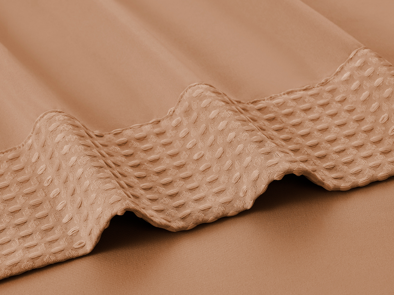 4-Piece Bamboo Blend Waffle Hem Sheet Set (Rust/Full)