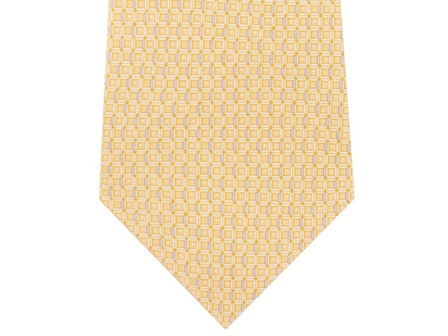 Michael Kors Men's Classic Geo Cube Silk Twill Tie Yellow One Size