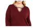 INC International Concepts Women's Embellished Keyhole Sweater Red Size Medium