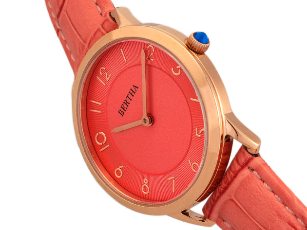 Reloj de pulso para Damas Bertha modelo Abby Swiss (Rosa Dorado/Coral)