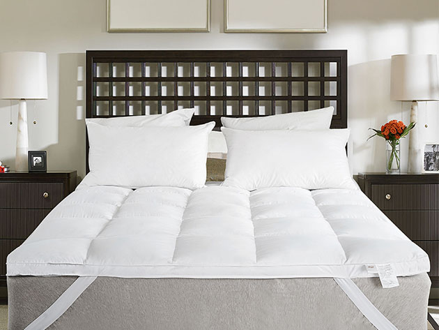 cheer collection luxury down alternative mattress topper white