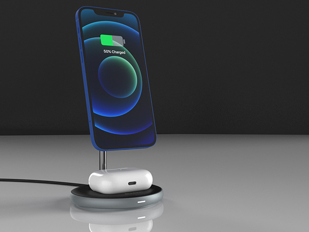 OMNIA M2 Magnetic 2-in-1 Wireless Charging Dock with Power Adapter