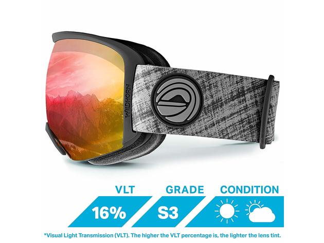 Wildhorn Cristo Ski Goggles for Men, Women, and Youth - Stealth Blaze (Used, Open Retail Box)