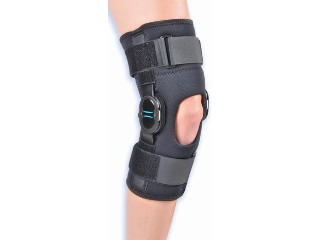 Hely & Weber 5645 Velocity Hinged Knee Brace, 12 Inches Pull-Up, Anterior Closure Wraparound Model, Large, Black