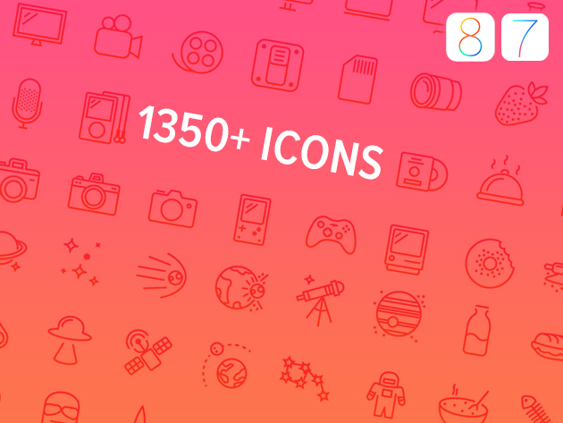 Retina Icons: 1350+ Vector Icons For iOS 8 & iOS 7