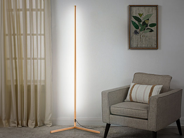 Minimalist LED Corner Floor Lamp (Gold)