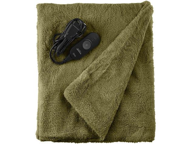 Sunbeam LoftTec Ultra-Soft Heated Electric Throw Blanket - Sage Green ...