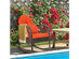 Costway Outdoor Patio Rattan Wicker Rocking Chair Rocker Cushion Pillow Garden Deck Orange