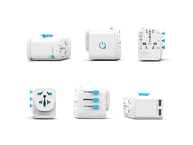 OneWorld DUO: All-in-One World Adapter with Dual USB Charger