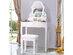 Costway White Vanity Jewelry Wooden Makeup Dressing Table Stool - White