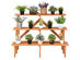 3 Tier Wide Wood Plant Stand Flower Pot Holder Display Rack Shelves Step Ladder - Yellow