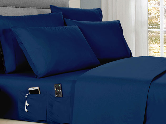 Kathy Ireland 6-Piece Smart Sheet Set (Navy/King)