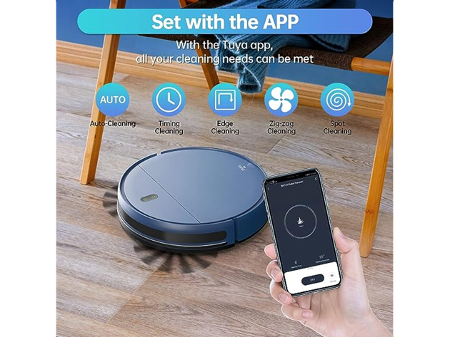ZCWA 2-in-1 Robot Vacuum & Mop Combo with Wi-Fi/App/Alexa - Blue (New - Open Box)