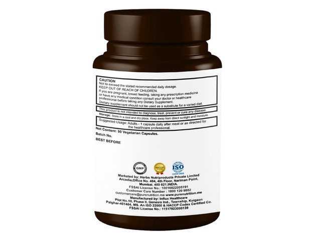 Pure Nutrition Vitamin B Complex with Biotin and Acid Folic 500mg - 90 Veg Capsules