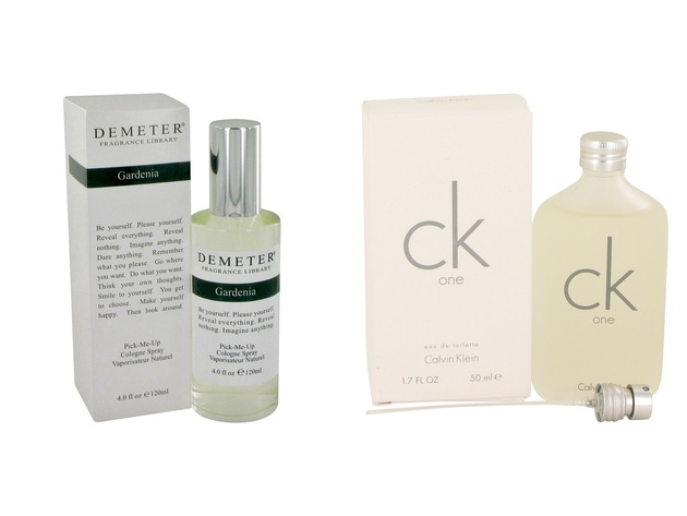 Gift set  Demeter by Demeter Gardenia Cologne Spray 4 oz And  CK ONE EDT Pour/Spray (Unisex) 1.7 oz