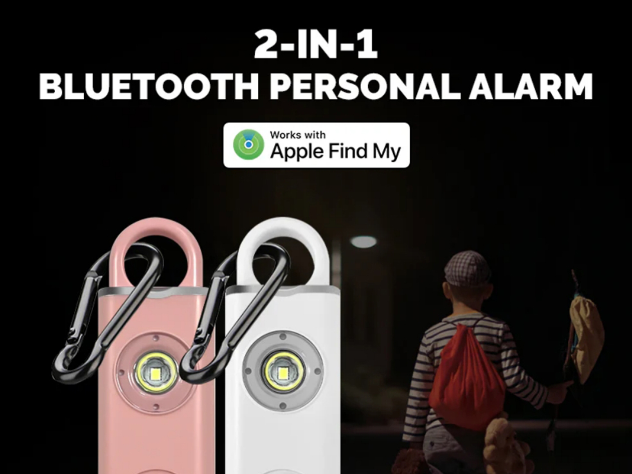 2-in-1 Personal Safety Alarm with Apple Find My Smart Tracking (Pink)