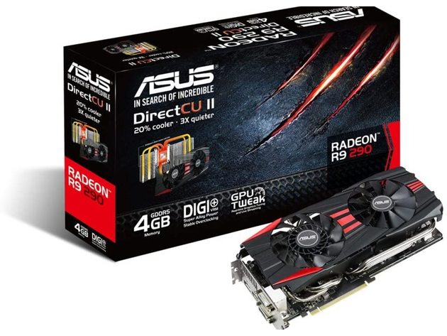 Asus Radeon R9 290 Series 4GB DDR5 1000 MHZ Engine Clock Directcu Ii Oc Graphics Card (New Open Box)