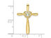 1/20 Carat (ctw) Natural Aquamarine Cross Pendant Necklace in 10K Yellow Gold with Chain