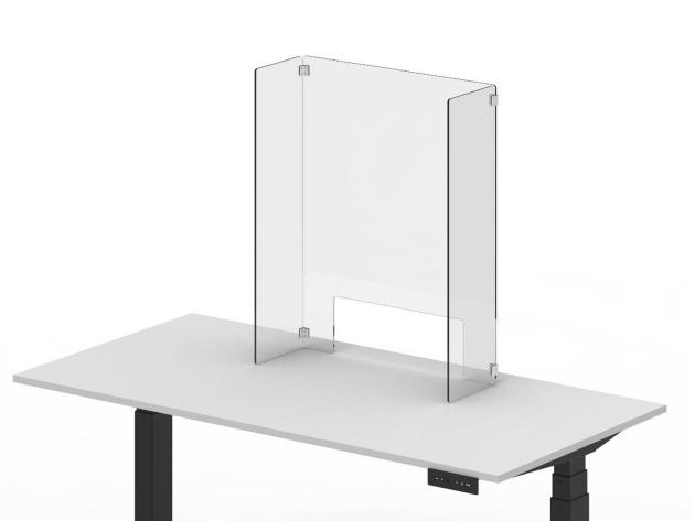 Offex Clear Freestanding Acrylic Counter Sneeze Guard (30"x30")