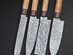 Japanese Pro Olive Wood Kitchen Knives: Set of 4